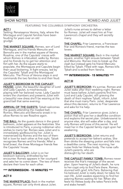 SHOW NOTES ROMEO AND JULIET