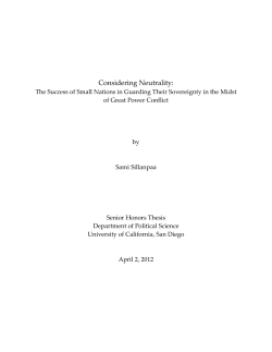 Considering Neutrality - Department of Political Science