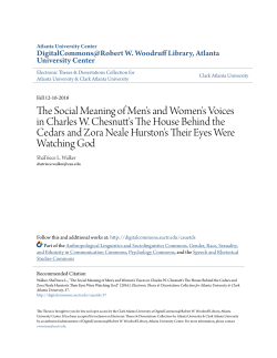 The Social Meaning of Men`s and Women`s Voices in Charles W