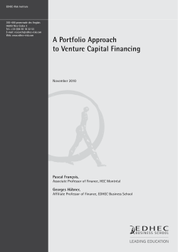 A Portfolio Approach to Venture Capital Financing