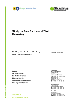 Study on Rare Earths and Their Recycling - &Ouml;ko