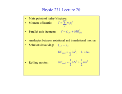 Physic 231 Lecture 20