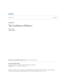 The Usefulness of Rubrics