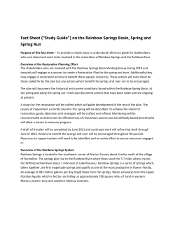 Fact Sheet (&ldquo;Study Guide&rdquo;) on the Rainbow