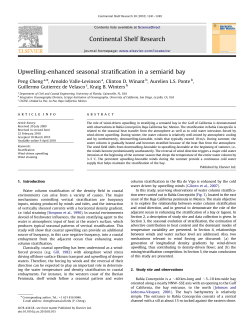 Upwelling-enhanced seasonal stratification in a semiarid - essie-uf