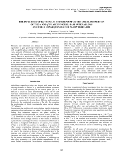 The Influence of Ruthenium and Rhenium on the Local