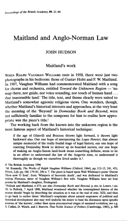 Maitland and Anglo-Norman Law