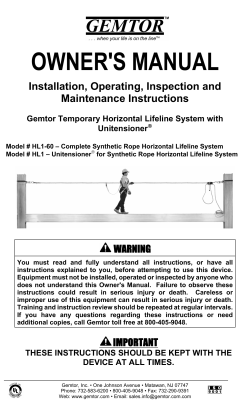 HL1-60 - Horizontal Lifeline (Synthetic Rope)