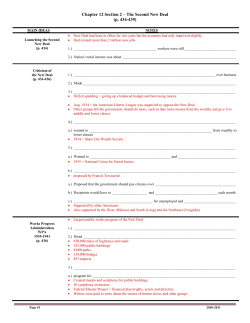 Chapter 12 Section 2 &ndash; The Second New Deal (p. 434-439)