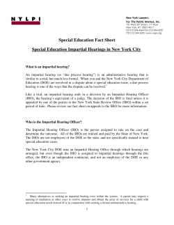 Special Education Impartial Hearings in New York City