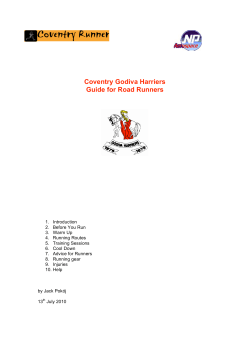Coventry Godiva Harriers Guide for Road Runners