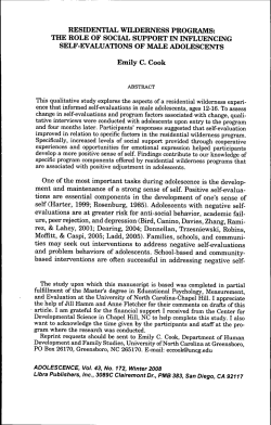 RESIDENTIAL WILDERNESS PROGRAMS: THE ROLE OF SOCIAL