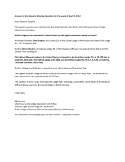 Answer to the Masonic Monday Question for the week of April 2