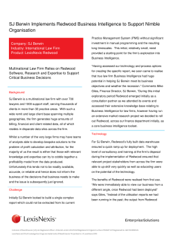 SJ Berwin Implements Redwood Business Intelligence to Support