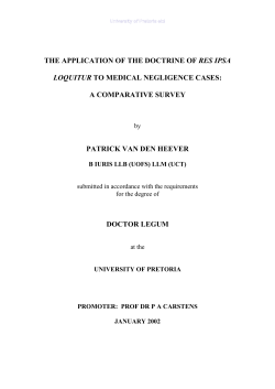 the application of the doctrine of res ipsa loquitur to medical