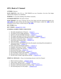 I Samuel Overview - Bluffton Country, IN