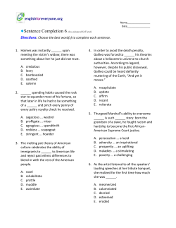 Sentence Completion 6 (low-advanced SAT level)