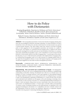 How to do Policy with Dictionaries