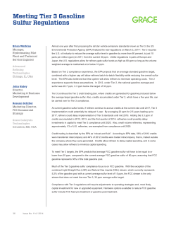 Meeting Tier 3 Gasoline Sulfur Regulations