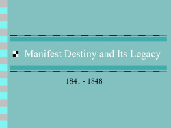 Manifest Destiny and Its Legacy