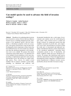Can model species be used to advance the field of invasion ecology?