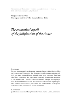 The ecumenical aspect of the justification of the sinner