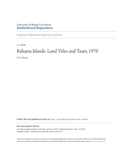 Bahama Islands: Land Titles and Taxes, 1970