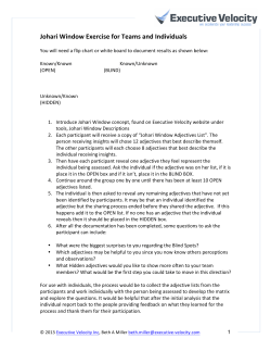 Johari Window Exercise