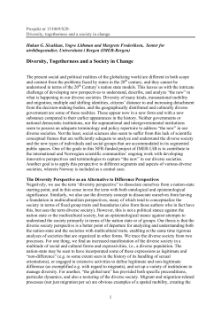 Diversity, Togetherness, and a Society in Change