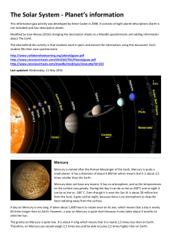 The Solar System - Planet`s information