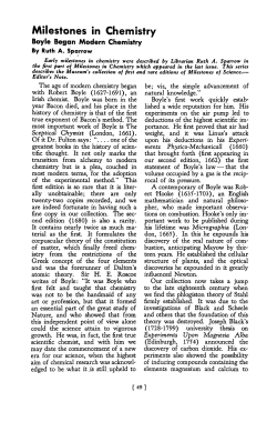 Milestones in Chemistry