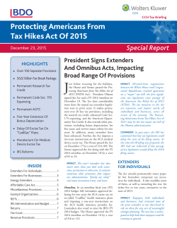 Protecting Americans From Tax Hikes Act Of 2015 Tax Increase