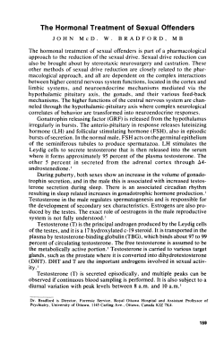The Hormonal Treatment of Sexual Offenders