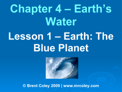Chapter 4 &ndash; Earth`s Water