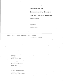 Principles of Experimental Design for Art Conservation