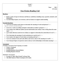 Non-Fiction Reading Unit