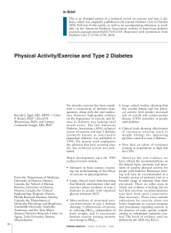 Physical Activity/Exercise and Type 2 Diabetes