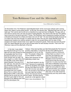 Tom Robinson Case and the Aftermath