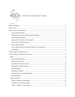 Printable Guide for APA Citation