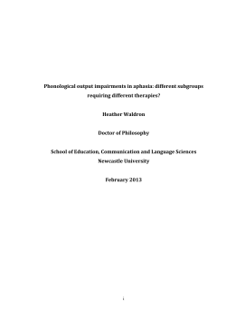 Phonological output impairments in aphasia: different subgroups