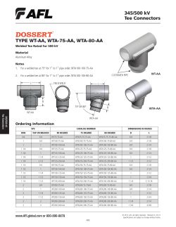 345/500 kV Tee Connectors TYPE WT-AA, WTA-75-AA, WTA-80-AA