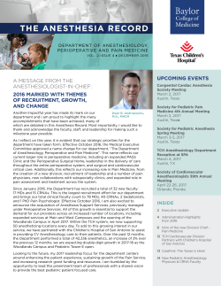 THE ANESTHESIA RECORD - Baylor College of Medicine