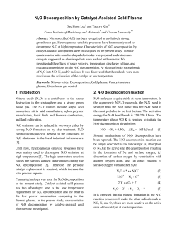 N2O Decomposition by Catalyst