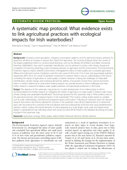 A systematic map protocol: What evidence exists to link agricultural