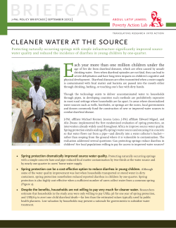 Cleaner Water at the Source - The Abdul Latif Jameel Poverty Action