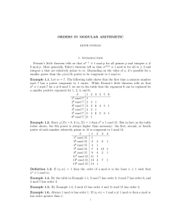 Orders in modular arithmetic