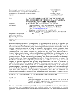 a preliminary balanced trophic model of the ecosystem of the