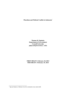 Pluralism and Political Conflict in Indonesia