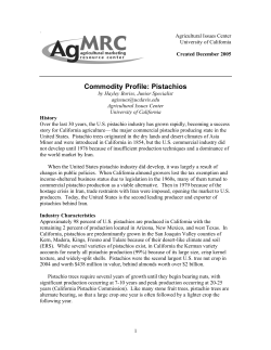 Commodity Profile: Pistachios
