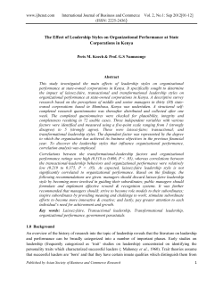 The Effect of Leadership Styles on Organizational Performance at